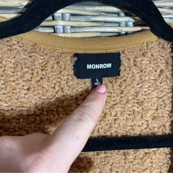 Monrow Wool Camel Teddy Jacket - size S - Picture 10 of 11